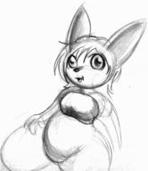 :3 FIP bottomless fang featureless_crotch long_ears midriff open_mouth pencil pencil_sketch sketch wide_hips // 952x1103 // 86.1KB