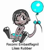 :3 Focomi Miadren balloons bow chestfluff collar colour digital female kibrosian open_mouth paws sitting skirt text // 245x278 // 13.0KB