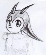 Bubbles Metal_Bubble_Dragon androgynous female helmet ink ink_sketch long_ears no_mouth sketch // 848x1011 // 196.3KB