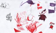 Red androgynous arrow blade brush colour critter doodle fang fire gem ice long_ears magma monster open_mouth pencil pencil_sketch sketch tiny tooth what wolf // 2819x1687 // 991.8KB