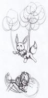 Kilo balloons creature critter eevee felyne fluffy_ears ink ink_sketch long_tail male open_mouth sketch // 936x1882 // 416.1KB