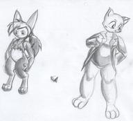 FIP Unnamed_character felyne long_ears midriff pencil pencil_sketch questionable sketch // 1629x1484 // 541.9KB