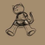 Prodder androgynous blush cat digital digital_sketch doodle fang plushie shorts sketch // 300x300 // 8.2KB