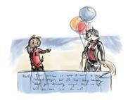 Half background balloons beach canidae concept female fox male unidentified_character vixen // 1472x1088 // 156.6KB