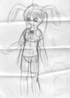 Bunni female long_ears pencil pencil_sketch shorts sketch unidentified_character year:2005 // 1133x1573 // 340.9KB