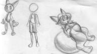 FIP androgynous balloon_sitting balloons belly big_belly bottomless buttslam cat claws fang feline female human long_ears open_mouth pencil pencil_sketch robot sitting sketch straddle tooth toy tummy what // 1872x1040 // 446.7KB