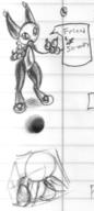 KTAN blurry cat dialogue doodle feline felyne female goofy ink ink_sketch long_ears notes open_mouth robot silly sketch text // 457x1024 // 65.3KB