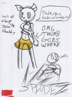 SPLODE androgynous colour dialog doodle ink ink_sketch marker midriff navel open_mouth silly sketch text unidentified_character // 886x1191 // 145.8KB