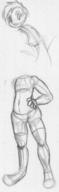female human pencil pencil_sketch shorts sketch unidentified_character // 420x1377 // 102.5KB