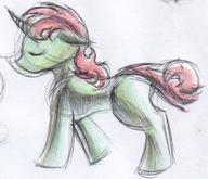closed_eyes color_pencil colour ink ink_sketch pony sketch unicorn unidentified_character what // 864x744 // 147.7KB