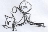 EVUL My_Little_Pony androgynous bent_over doodle ink ink_sketch on_knees pony sketch thought_bubble // 653x427 // 67.9KB