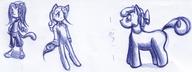Firecry_Sundae Kilo Revelromp_Dalliance author_indifferent bow doodle feline ink ink_sketch kibrosian male page pony sketch // 3744x1404 // 1.2MB