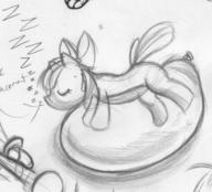 Apple_Bloom Friendship_is_Magic MLP MLPFiM My_Little_Pony author_fancy author_like balloon_sleep balloon_straddle blank_flank bow dialogue female filly fim foal mane pencil pencil_sketch sketch sleep sleeping straddle tail text zzz // 1038x939 // 196.3KB