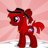 Drawn_By_Others Friendship_is_Magic MLP MLPFiM My_Little_Pony RP_Character Rowdy_Ruby beachball bow cutie_mark female filly fim mare necklace pony ponygenerator ponymaker water // 366x366 // 65.1KB