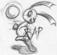 BAP Bunni action androgynous author_like ball bunny ears featureless_nude ink ink_sketch kicking long open_mouth pose shadow sketch smile sound_effect // 647x624 // 89.4KB