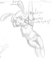 Luna author_indifferent bunny doodle female kibrosian long_ears open_mouth pencil pencil_sketch shorts sketch // 1092x1224 // 143.2KB