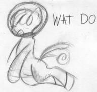 PuppySmiles WAT_DO author_fancy author_like doodle female filly open_mouth pencil pencil_sketch pony sketch text what // 741x708 // 98.2KB