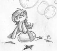 MLP MLPFiM Scootaloo author_fancy author_indifferent balloon_popping balloons bits fanart female fim pencil pencil_sketch pony sketch // 1012x908 // 174.5KB