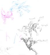Blue May action_pose author_like doodle fighting flames fluffy_tail ink_doodle large_scan pencil_doodle pink // 1599x1771 // 913.4KB