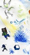 Dragonnette KTAN Pao author_indifferent bear bubble_fruit bush ice ink_sketch long_ears shapes silly watercolor // 850x1553 // 159.5KB