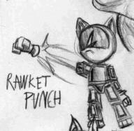 PUNCH RAWKET author_like pencil_sketch robot // 729x715 // 22.7KB