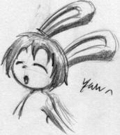 Bunni Tori author_indifferent closed_eyes long_ears open_mouth pencil_sketch yawn // 348x388 // 18.5KB