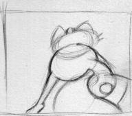 Meowth Nintendo Pokemon author_indifferent fanart pencil_sketch perspective rear_view // 238x210 // 8.2KB