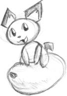 Nintendo Pichu Pokemon author_fancy author_like balloons doodle fanart open_mouth s2p silly sitting straddle // 480x682 // 19.0KB